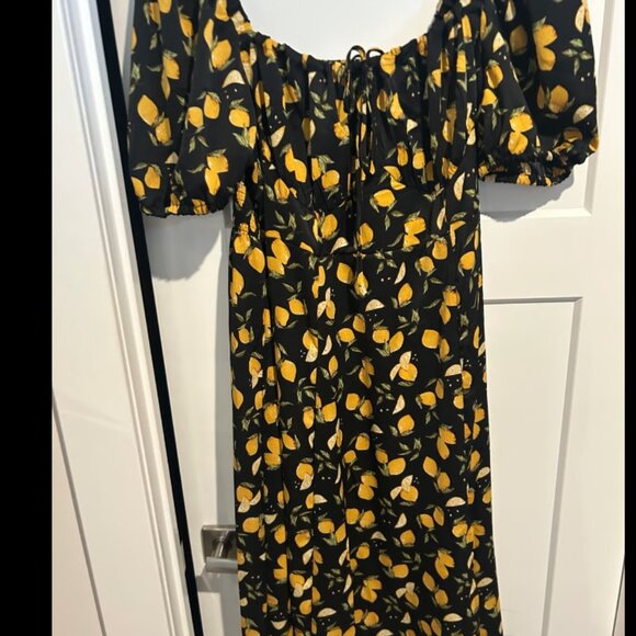 NWOT Cider Women’s Size 4X lemon midi dress - Picture 3 of 6